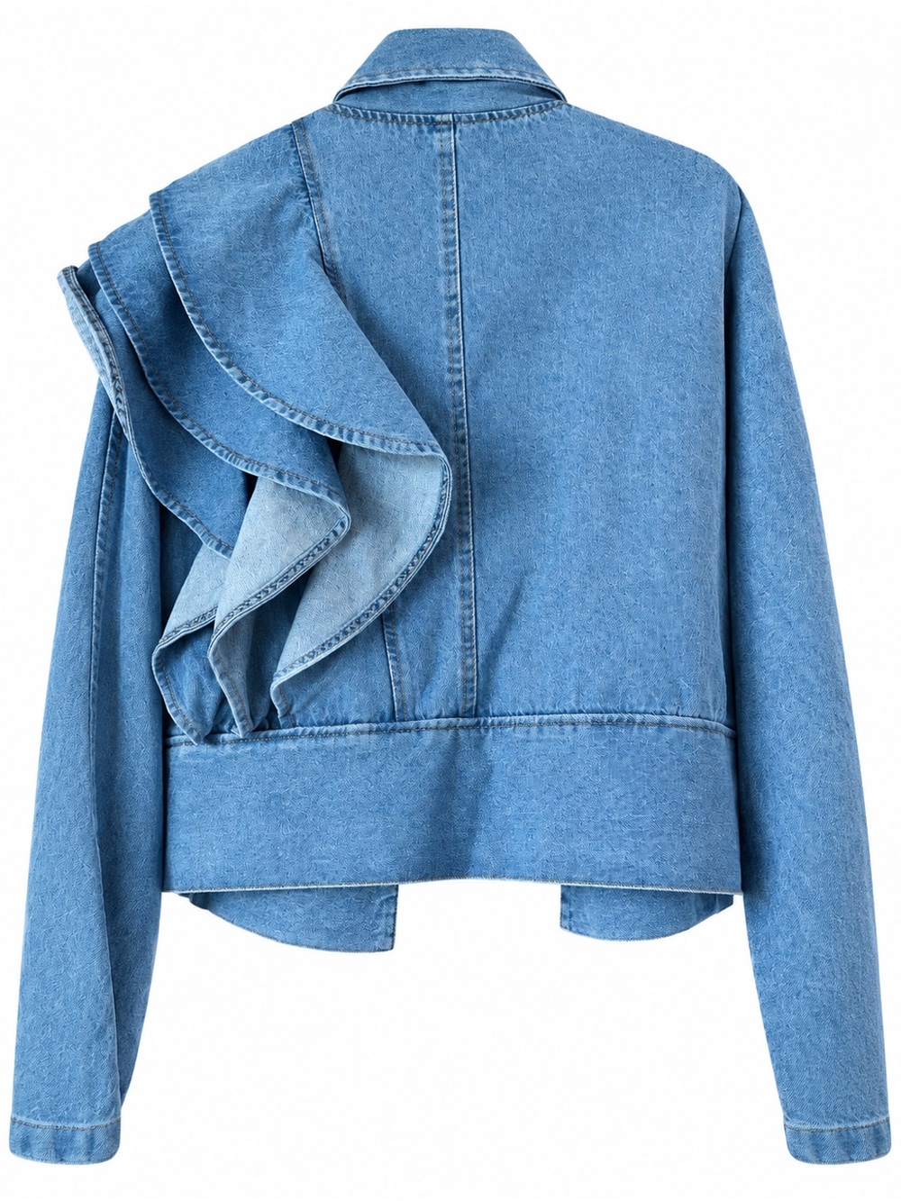 Denim Ruffle Jacket - Light Blue - Picture 2 of 2